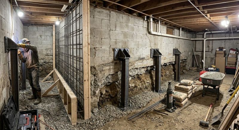 Basement Stabilization in Stark County, OH