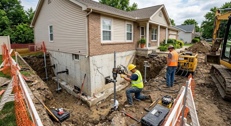 Building Foundation Repair in Fredericksburg, OH