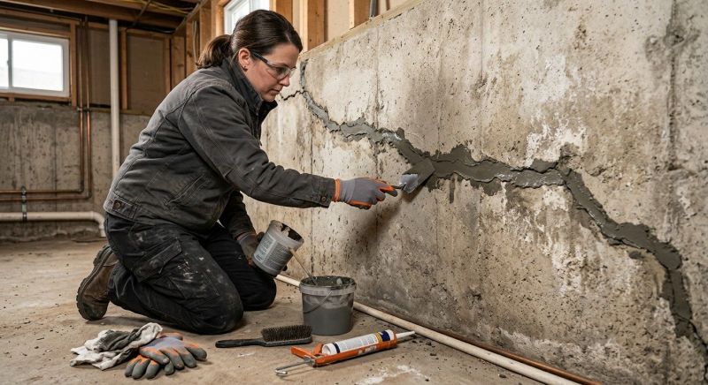 Cracked Basement Floor Repair in Stark County, OH