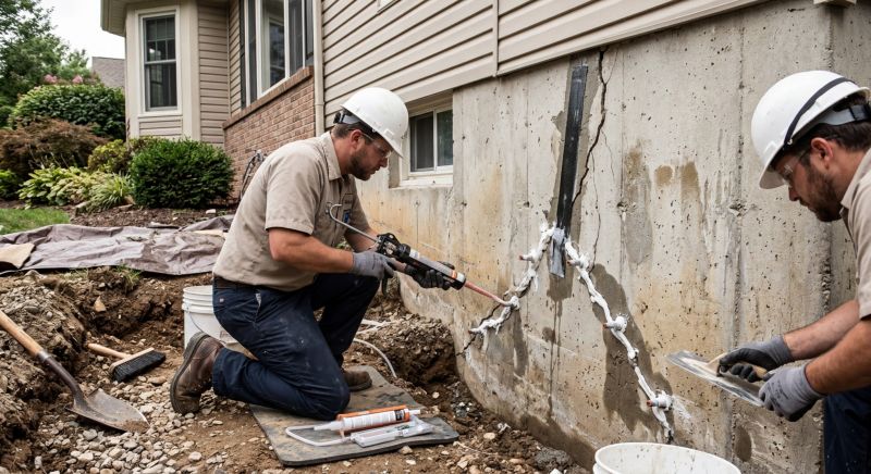 Cracked Foundation Repair in Dover, OH