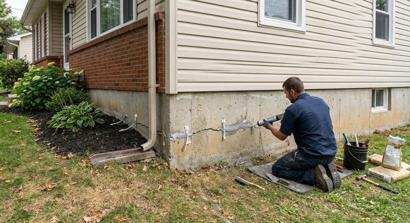 Cracked Foundation Repair in Massillon, OH