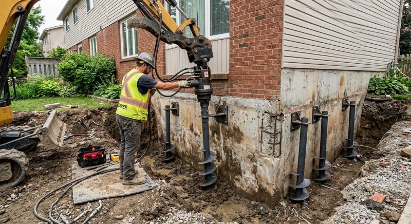 Helical Piers Installation in Stark County, OH
