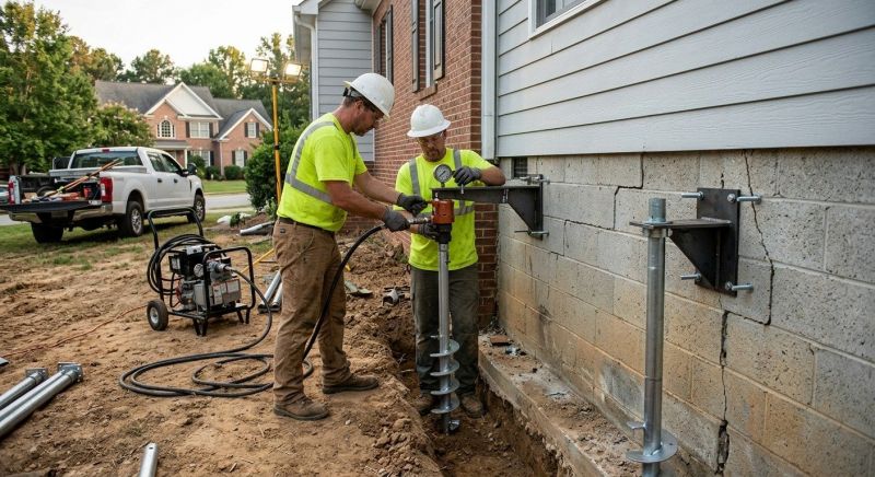 Helical Piers Installation in Stark County, OH
