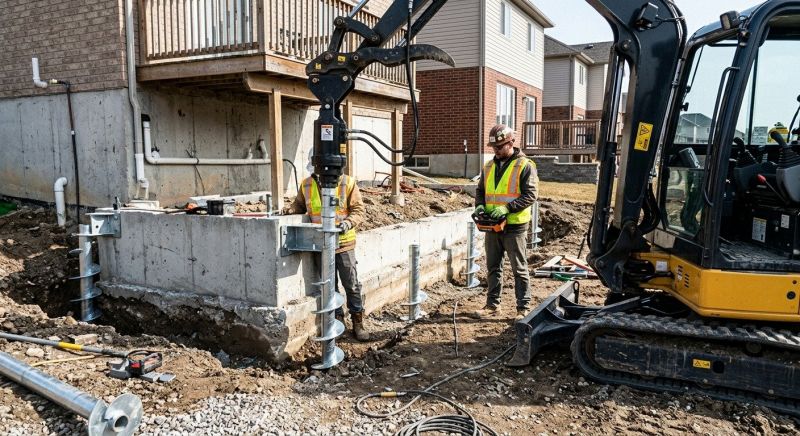 Helical Piers Installation in Stark County, OH