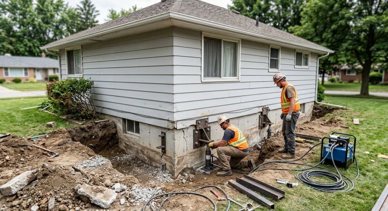House Foundation Repair in North Canton, OH