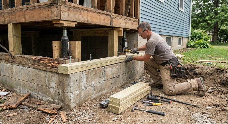 Sinking Foundation Repair in Dover, OH